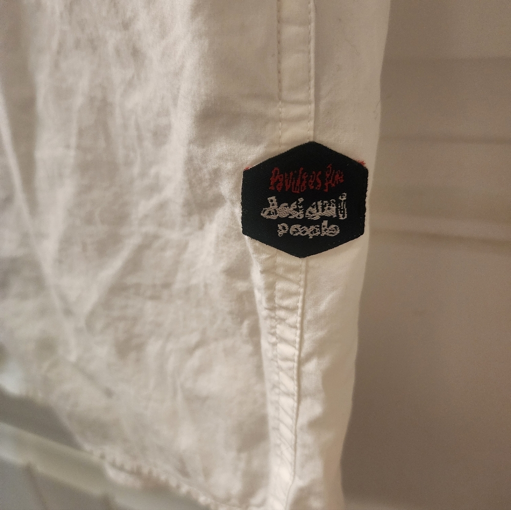 Desigual Graphic Button Down Shirt White Art Print Long Sleeve Size L - Picture 6 of 9